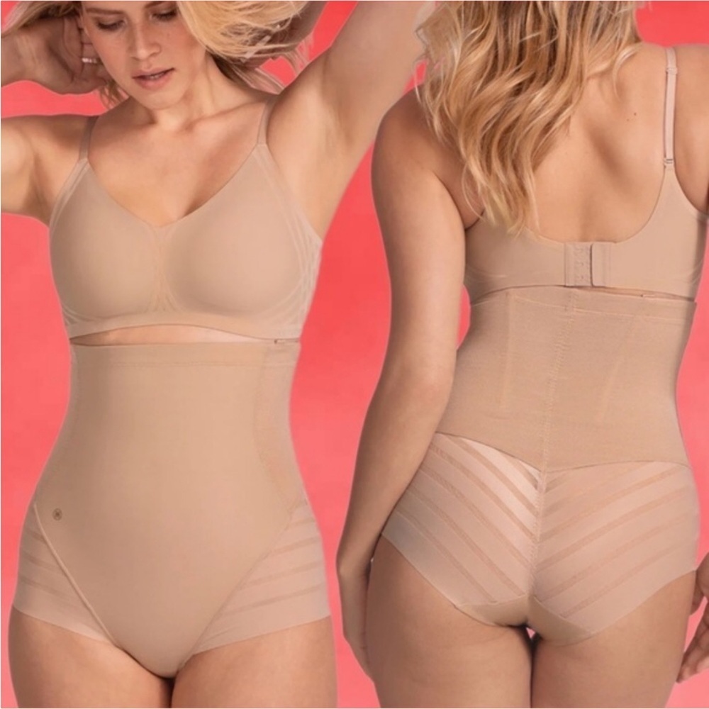 Honeylove Queen Brief Shapewear Bottoms Sand Beige Nude Sheer Mesh Size 3X